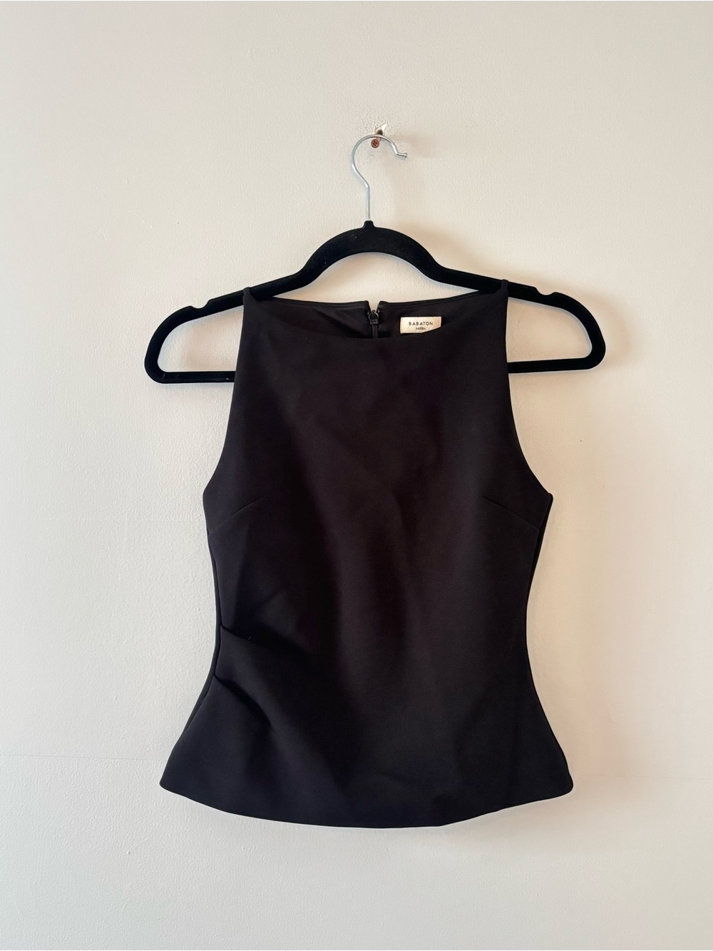 Babaton FigureKnit Commons Top Sleeveless High Neck Tank Top Back Zip Aritzia - Picture 3 of 7